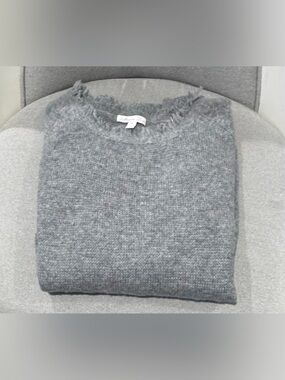 Cozy Gray Cashmere Crewneck Sweater - Women's Lightweight Knit